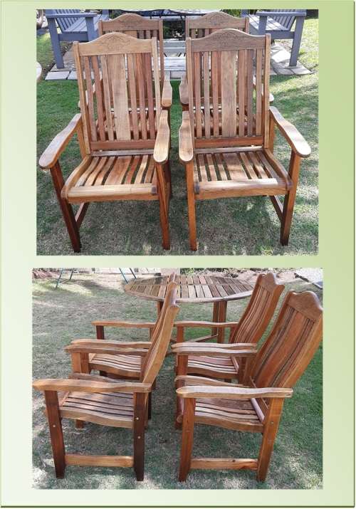 WOODEN PATIO SET  4 SEATER