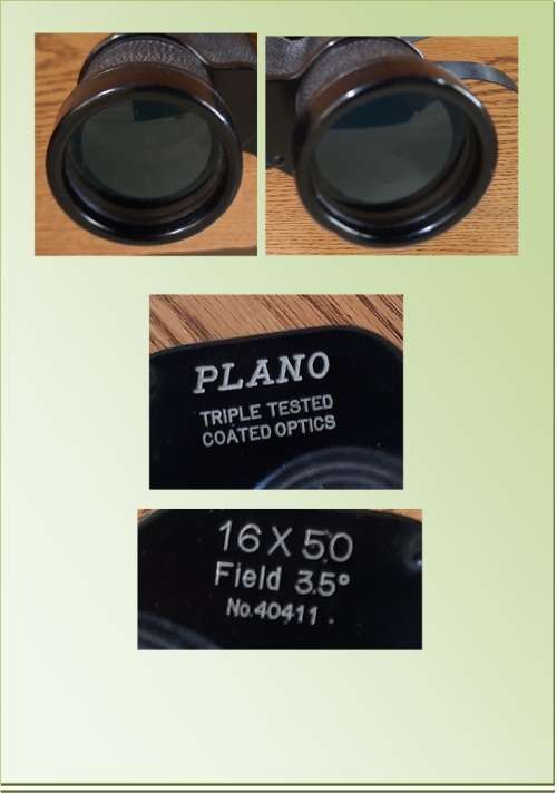 VINTAGE PLANO  16 X 50 BINOCULARS