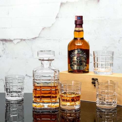Brand New 7 Piece Crystal Clear Whiskey Decanter Set - Ready To Ship Items