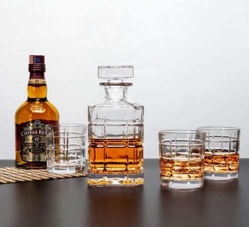 Brand New 7 Piece Crystal Clear Whiskey Decanter Set - Ready To Ship Items