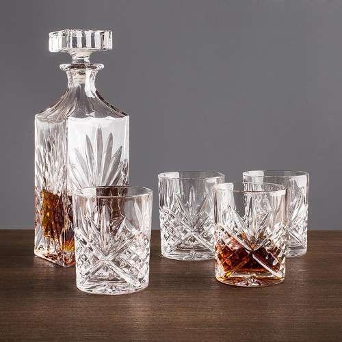 Brand New Crystal 7 Piece Whiskey Decanter Set - Ready To Ship Items