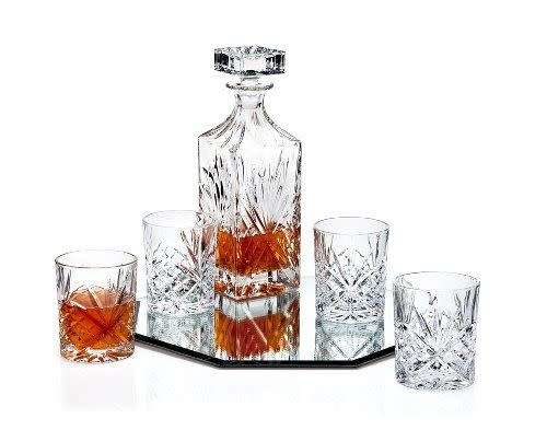 Brand New Crystal 7 Piece Whiskey Decanter Set - Ready To Ship Items