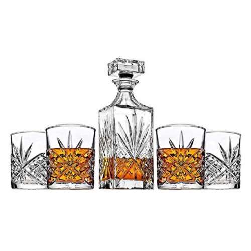 Brand New Crystal 7 Piece Whiskey Decanter Set - Ready To Ship Items