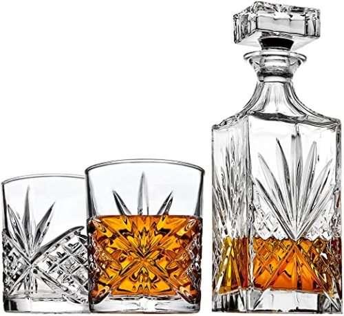Brand New Crystal 7 Piece Whiskey Decanter Set - Ready To Ship Items