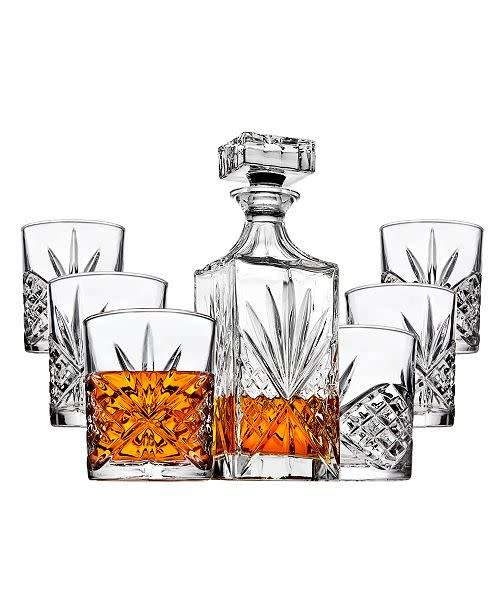 Brand New Crystal 7 Piece Whiskey Decanter Set - Ready To Ship Items