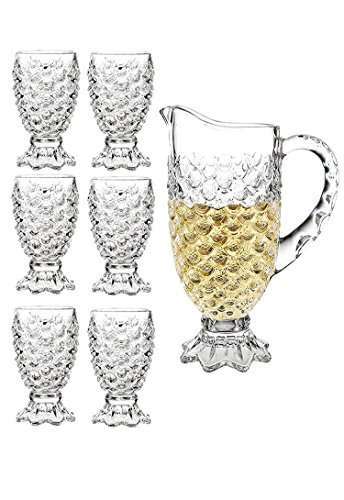 Brand New 7 Piece Scaled Glass Water Set - Ready To Ship Items