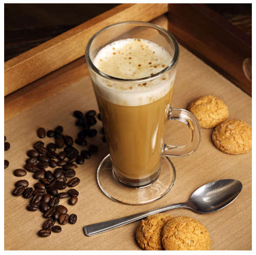 Brand New 6 Piece Clear Elegant Tall Latte Glasses Set  -  2 x 3pc