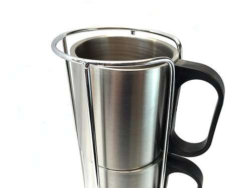 Brand New 4 Piece Stainless Steel  Stackable Coffee Mug Set for Camping