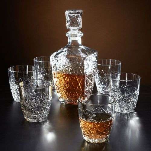 Brand New 7 Piece Vintage Style Whiskey / Liquor Decanter Set with Glasses Set - Ready To Ship Items