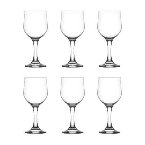 6 Piece Clear Classy Stemware Wine Glass Set
