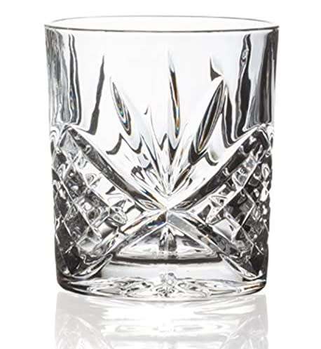 7 Piece Clear Diamond Cut Style Whiskey Decanter with Glasses Set