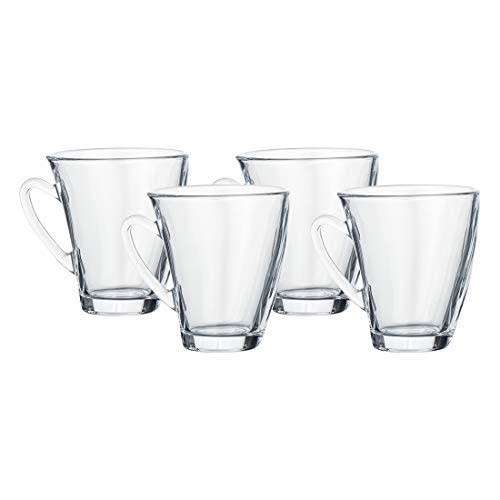6 Piece Elegant Clear Glass Tea and Coffee Mug Set