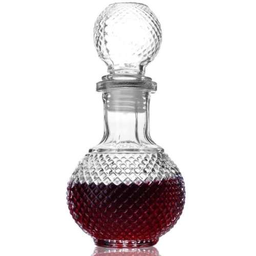 Rond Clear Glass Decanter Bottle Carafe Combo Set