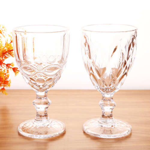 6 Piece Vintage Style Red Wine Glass Set