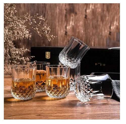 Brand-New 7 Piece Scotch/Whisky Decanter with Glasses Set (Random Pattern Design)
