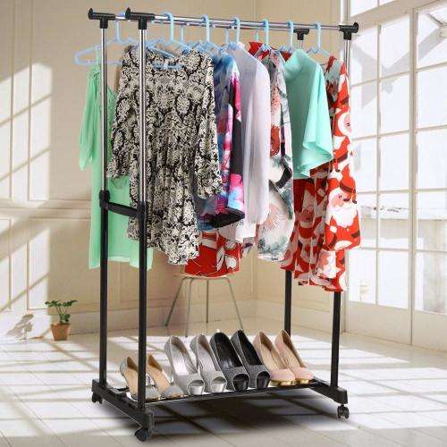 Double Rod Garment Clothing Rack