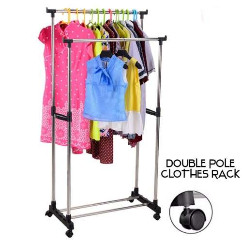 Double Rod Garment Clothing Rack