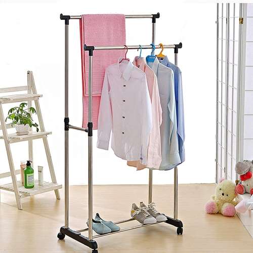 Double Rod Garment Clothing Rack