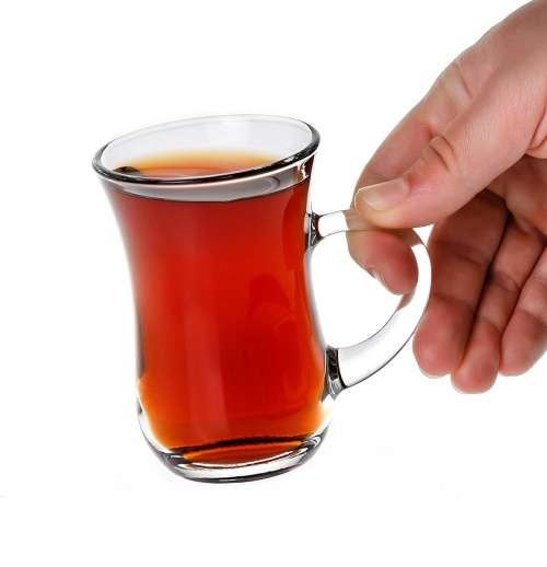 6 Piece Small Elegant Clear Turkish Glass Tea and Coffee Mug Set (105ml)