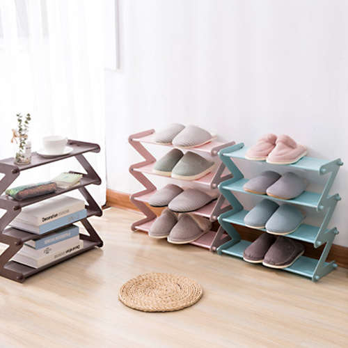 Trending Simplicity Z-Shaped 4-Tier Shoe Rack