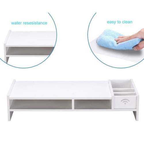 Multifunction Monitor Stand Riser with Multiple Storage Compartments