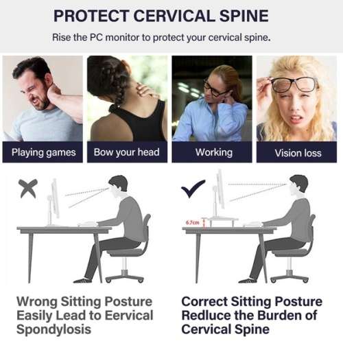 Multifunction Monitor Stand Riser with Multiple Storage Compartments