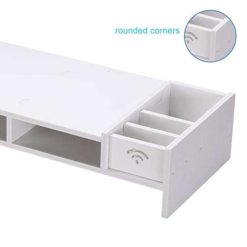 Multifunction Monitor Stand Riser with Multiple Storage Compartments