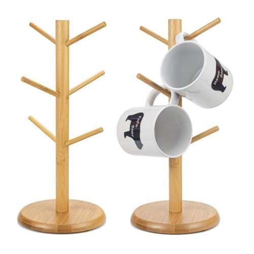 Wooden Home Kitchen Wooden Mug Tree Stand