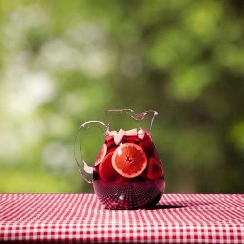 Clear Stylish Glass Beverage Pitcher for Sangria, Lemonade, Iced Tea, Cocktails and More
