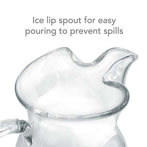 Clear Stylish Glass Beverage Pitcher for Sangria, Lemonade, Iced Tea, Cocktails and More