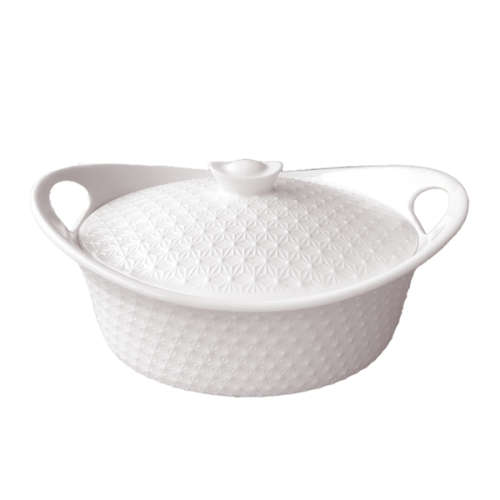 25.4cm Ceramic Soup Tureen Casserole Dish with Lid and Handles