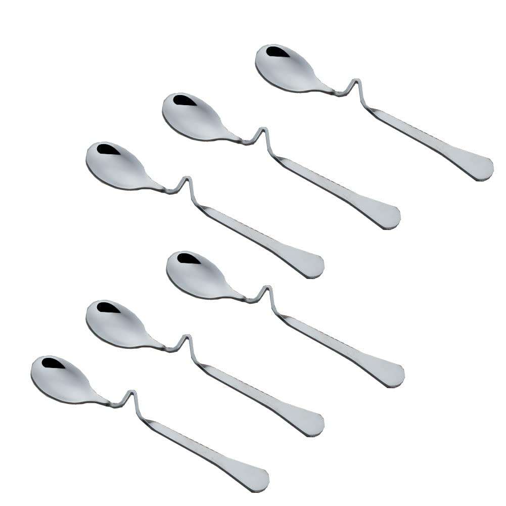 6 Piece Stainless Steel Curved Handle Stirring Spoons