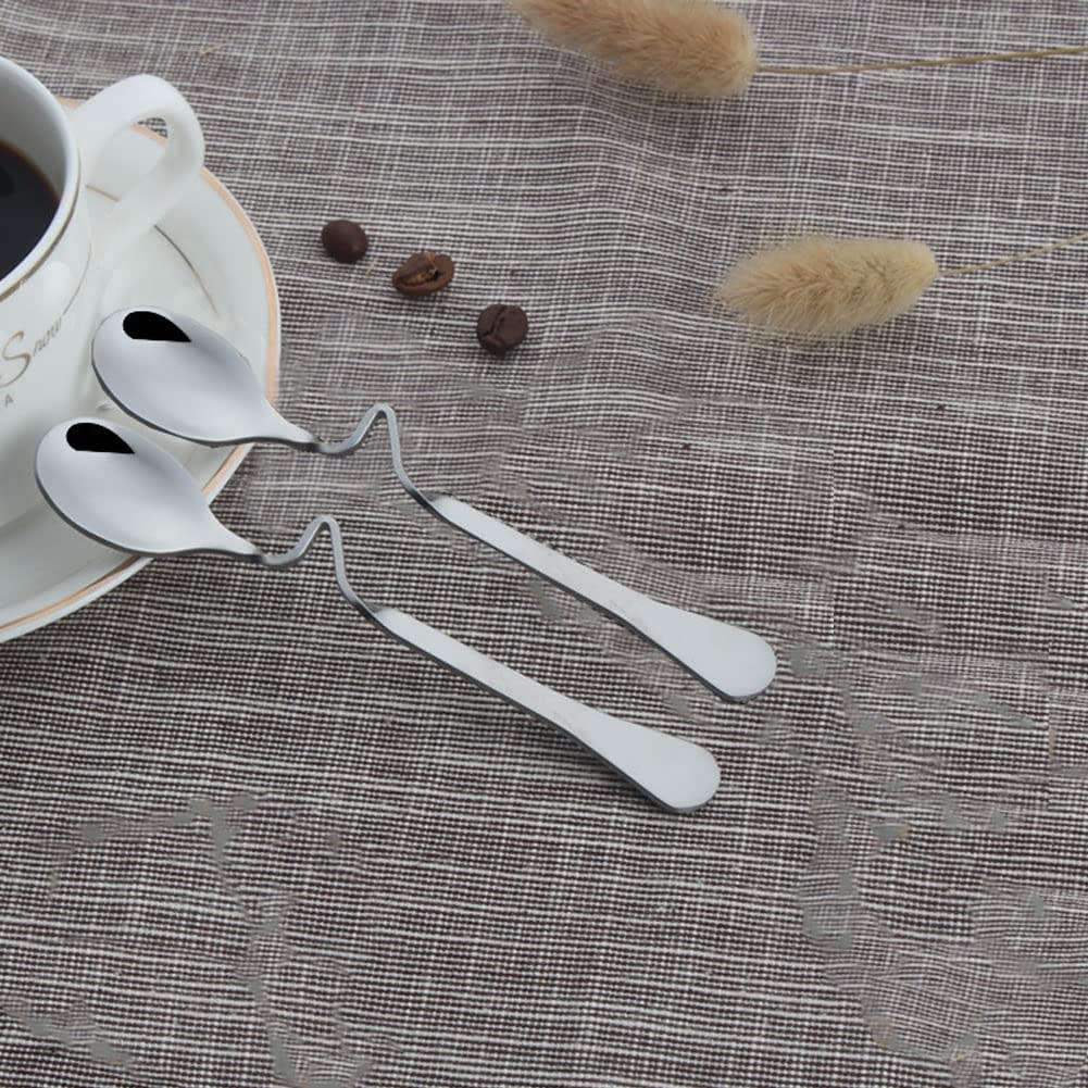 6 Piece Stainless Steel Curved Handle Stirring Spoons