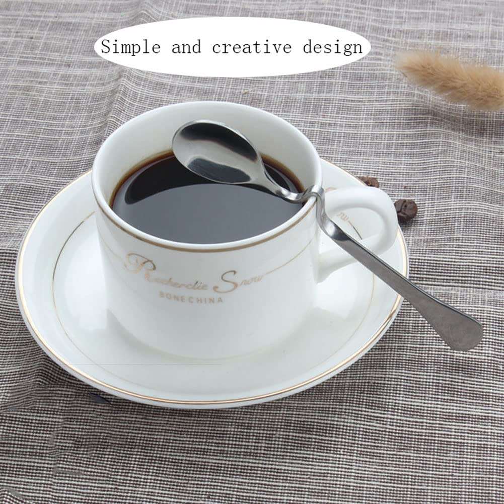 6 Piece Stainless Steel Curved Handle Stirring Spoons