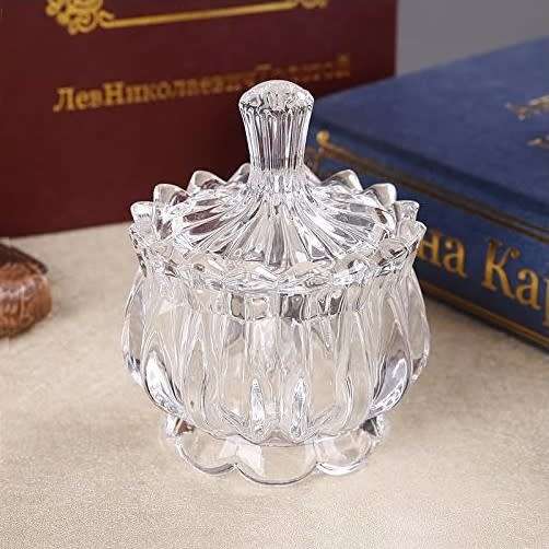 Elegant Multifunctional Clear Glass Decorative Sugar Jar with Lid
