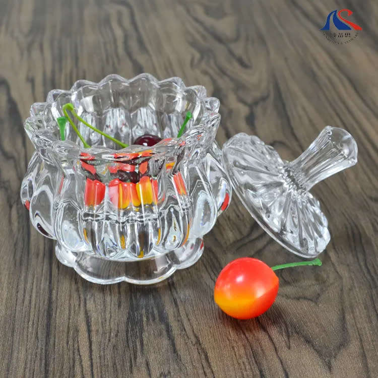 Elegant Multifunctional Clear Glass Decorative Sugar Jar with Lid