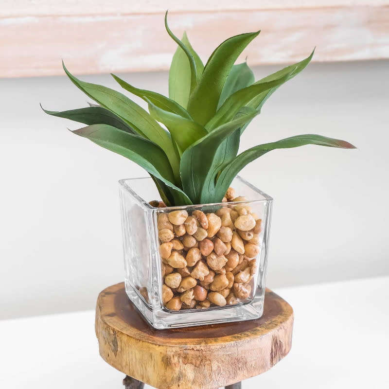 Set of 2 Clear Square Glass Vase Centerpiece for Home or Wedding, Candle Holder, Etc