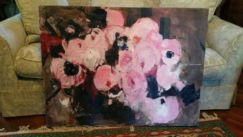 Haley Wright, Oil on Canvas, Abstract Roses