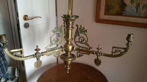 A Magnificient 3 light Brass Chandelier