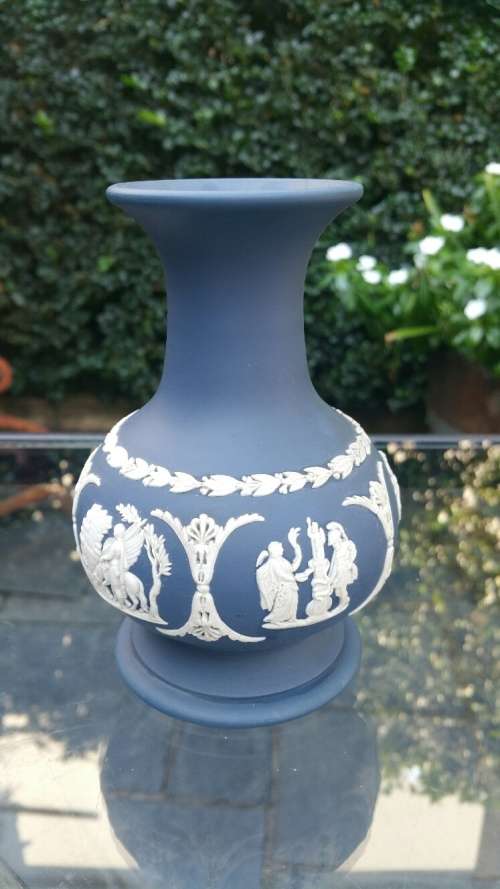 A Wedgwood Portland Blue Vase