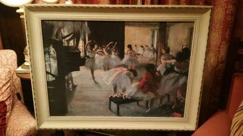 A Framed Print :Edgar Degas " Ecole De Danse" Ballerinas