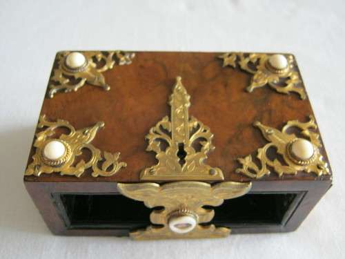 A French  Burr Walnut and Gilt metal Mounted Diary/Bible Case