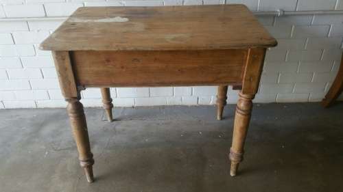 Shabby Chic! Vintage English Pine Single Drawer Scrub Top Table