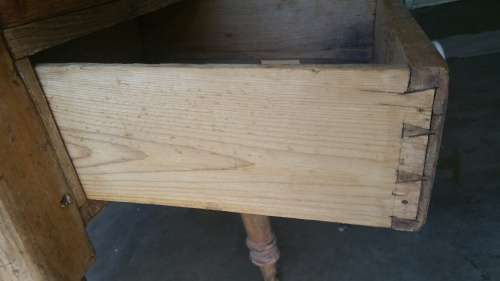 Shabby Chic! Vintage English Pine Single Drawer Scrub Top Table