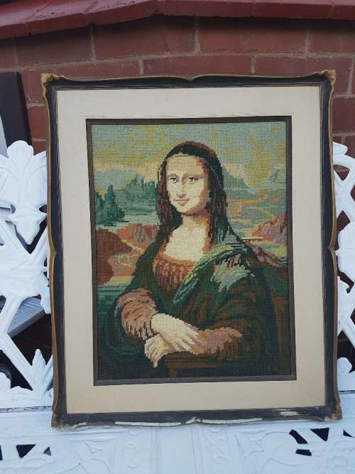 Framed Vintage Mona Lisa Tapestry