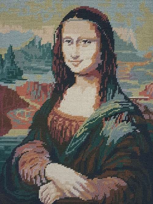 Framed Vintage Mona Lisa Tapestry