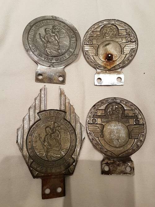 4 Vintage St Christopher Car Badges