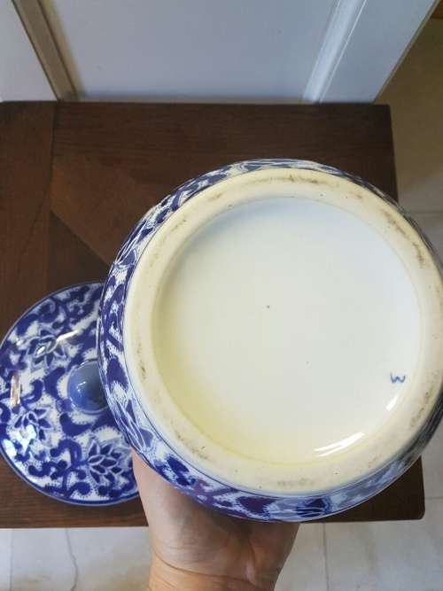 A Blue and White Ming Style Lidded Jar