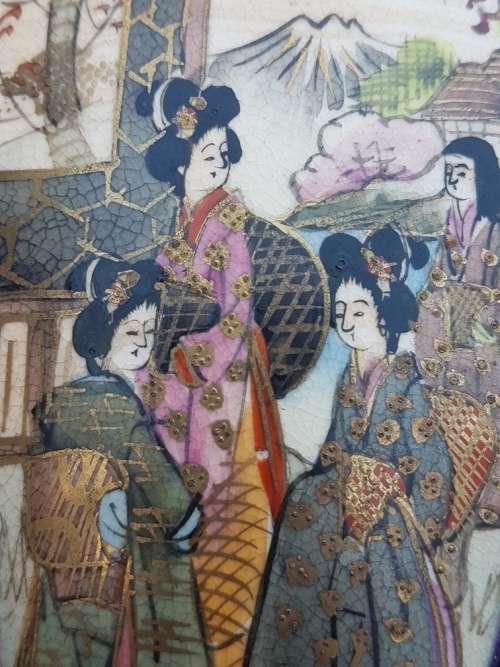 A Pair of Cobalt Blue Satsuma Vases