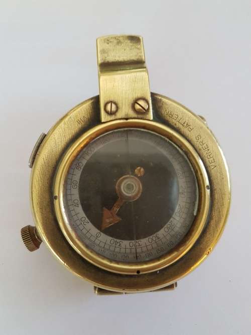 An Antique Brass WW1, 1918,  Verner's Pattern Marching Compass VII French & Son